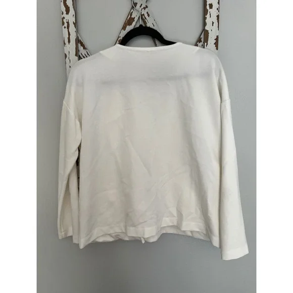 Eileen Fisher‎ Jacket Women's Medium Travel Ponte Full Zip White - Picture 2 of 6